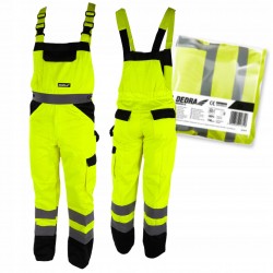 DEDRA SPODNIE OCHRONNE ROBOCZE OGRODNICZKI ODBLASKOWE ŻÓŁTE BH81SO1 R. M/50