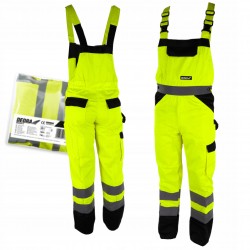 DEDRA SPODNIE OCHRONNE ROBOCZE OGRODNICZKI ODBLASKOWE ŻÓŁTE BH81SO1 R. M/50