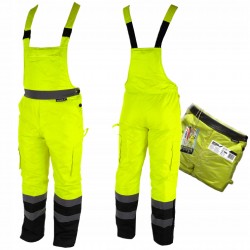 DEDRA SPODNIE ROBOCZE BHP OGRODNICZKI ODBLASKOWE ŻÓŁTE CE BH80SO1 R. XXL/58