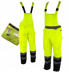 DEDRA SPODNIE ROBOCZE BHP OGRODNICZKI ODBLASKOWE ŻÓŁTE CE BH80SO1 R. XXL/58