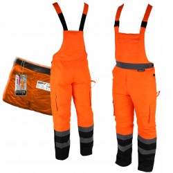DEDRA SPODNIE ROBOCZE OGRODNICZKI ODBLASKOWE POMARAŃCZOWE BH80SO2 R. XL/56