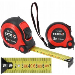 YATO UNIWERSALNA MIARA ZWIJANA MIARKA 8m x 25mm METRÓWKA Z BLOKADĄ YT-71077