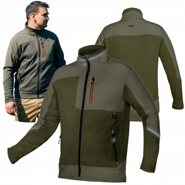 NEO BLUZA KURTKA SOFTSHELL BHP OUTDOOR ZIELONA WARM ODBLASKI CE ROZ. XL NEO BLUZA KURTKA SOFTSHELL BHP OUTDOOR ZIELONA WARM ODBLASKI CE ROZ. XL