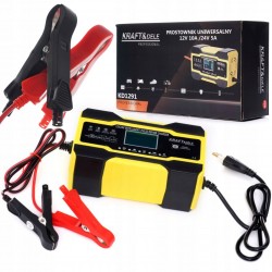PROSTOWNIK AUTOMATYCZNY AKUMULATOROWY LCD FUNKCJA NAPRAWY 12/24V 5A/10A