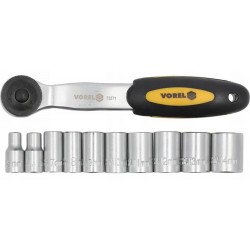 VOREL ZESTAW GRZECHOTKA 1/4'' Z NASADKAMI 5-14 MM, CRV 11 SZT V58600