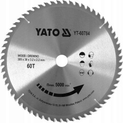 YATO TARCZA WIDIOWA DO DREWNA 305MM X30MM 60 ZĘBÓW YT-60784