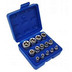 ZESTAW KLUCZE NASADOWE TORX E4-E24 NASADKI TORKX WEWNĘTRZNE 14 ELEM S11598