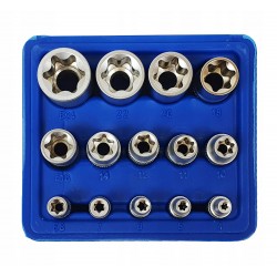 ZESTAW KLUCZE NASADOWE TORX E4-E24 NASADKI TORKX WEWNĘTRZNE 14 ELEM S11598