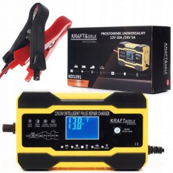 PROSTOWNIK AUTOMATYCZNY AKUMULATOROWY LCD FUNKCJA NAPRAWY 12/24V 5A/10A
