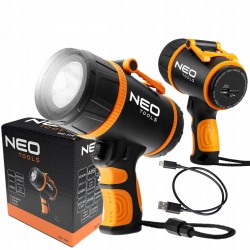 NEO LATARKA LED LAMPA SZPERACZ 1000LM 5W 350m +KABEL POWER BANK 4400mAH