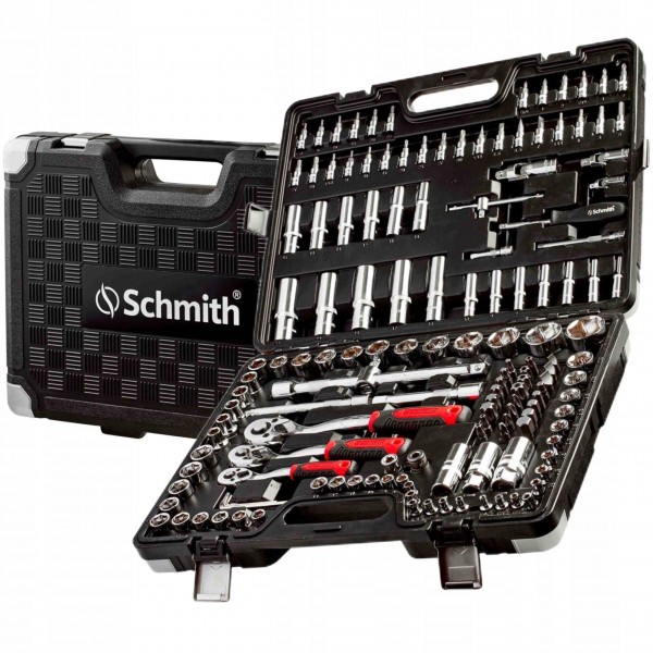 SCHMITH ZESTAW NARZĘDZI KLUCZE NASADOWE 150SZT. 1/2" 1/4" 3/8" TORX NASADKI SCHMITH ZESTAW NARZĘDZI KLUCZE NASADOWE 150SZT. 1/2" 1/4" 3/8" TORX NASADKI
