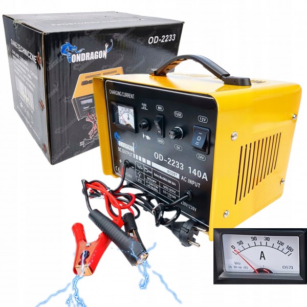 PROSTOWNIK SAMOCHODOWY Z ROZRUCHEM DO ŁADOWANIA MOCNY 140A ROZRUCH 12/24V PROSTOWNIK SAMOCHODOWY Z ROZRUCHEM DO ŁADOWANIA MOCNY 140A ROZRUCH 12/24V