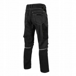 SPODNIE ROBOCZE JEANS STRETCH JEANSOWE SLIMOWANE ODBLASK BHP ELASTYCZNE L