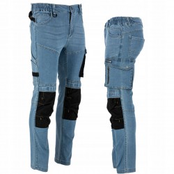 SPODNIE JEANSOWE SLIM FIT ROBOCZE STRETCH WZMOCNIONE LAHTI PRO L40547 r. XL