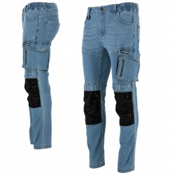 SPODNIE JEANSOWE SLIM FIT ROBOCZE STRETCH WZMOCNIONE LAHTI PRO L40547 r.3XL