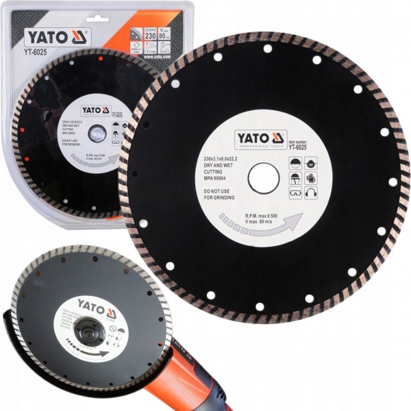 YATO TARCZA DIAMENTOWA SEGMENTOWA DO BETONU TURBO 230 MM YT-6025
