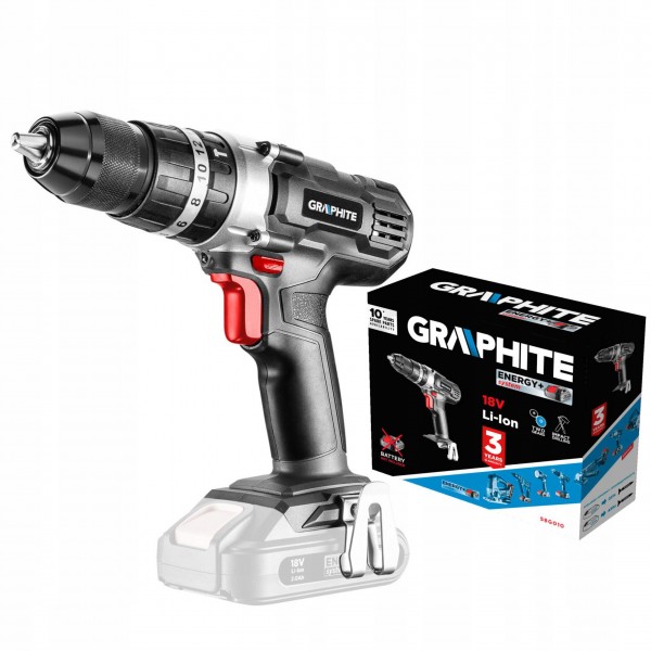 GRAPHITE WIERTARKO WKRĘTARKA Z UDAREM AKUMULATOROWA ENERGY+ 18V 13mm 58G010 GRAPHITE WIERTARKO WKRĘTARKA Z UDAREM AKUMULATOROWA ENERGY+ 18V 13mm 58G010