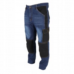 DEDRA SPODNIE JEANS DŻINSY ROBOCZE DENIM WZMOCNIONE DO PASA BH45SP ROZ. XXL