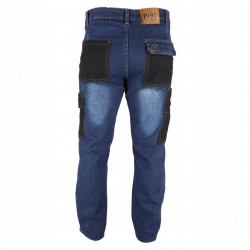 DEDRA SPODNIE JEANS DŻINSY ROBOCZE DENIM WZMOCNIONE DO PASA BH45SP ROZ. XXL