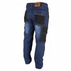 DEDRA SPODNIE JEANS DŻINSY ROBOCZE DENIM WZMOCNIONE DO PASA BH45SP ROZ. XXL