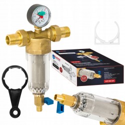 DIAMOND FILTR MECHANICZNY SAMOCZYSZCZĄCY MANOMETR 3/4" PŁUKANIE WSTECZNE