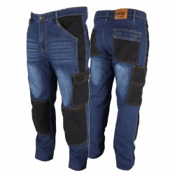 DEDRA SPODNIE JEANS DŻINSY ROBOCZE DENIM WZMOCNIONE DO PASA BH45SP ROZ. XXL