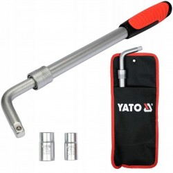 YATO KLUCZ KÓŁ SAMOCHODOWYCH TELESKOPOWY 385-530mm 17x19 21x23mm +NASADKI
