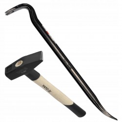 YATO UNIWERSALNY MŁOTEK ŚLUSARSKI 1KG +ŁOM ŁAPKA STAL MANG 65MN 750x30x17mm