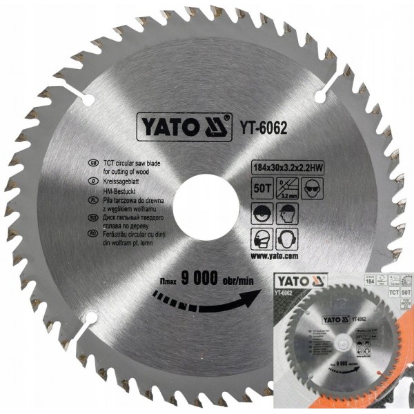 YATO TARCZA DO CIĘCIA DREWNA WIDIOWA 184x30mm 50T YT-6062