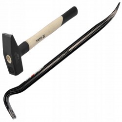 YATO UNIWERSALNY MŁOTEK ŚLUSARSKI 1KG +ŁOM ŁAPKA STAL MANG 65MN 750x30x17mm