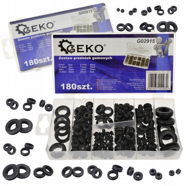 GEKO PRZELOTKI GUMOWE ZESTAW PRZELOTEK GUMOWYCH 180 SZTUK ORGANIZER G02915 GEKO PRZELOTKI GUMOWE ZESTAW PRZELOTEK GUMOWYCH 180 SZTUK ORGANIZER G02915