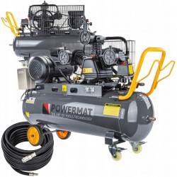 POWERMAT KOMPRESOR OLEJOWY 4KM 100L 650L/MIN 8BAR +WĄŻ 15M PM-KO-100T-400V