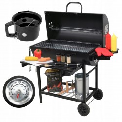LUND GRILL WĘGLOWY BECZKA POKRYWA POPIELNIK OGRODOWY DUŻY 71X35CM DUŻY 9990