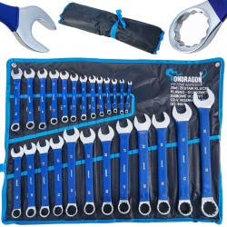 ZESTAW KMPLET KLUCZE PŁASKO OCZKOWE 6-36mm 25 ELEMENTÓW + PŁACHTA OD9063