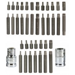 ZESTAW BITÓW KLUCZE IMBUS TORX SPLINE 40 SZTUK KASETA METAL TWARDE M66410
