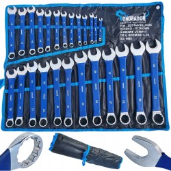KLUCZE PŁASKO OCZKOWE 6-32mm 25el KLUCZE PŁASKIE GUMOWA RĘKOJEŚĆ OD9061