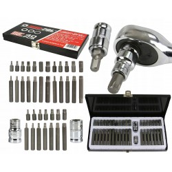 ZESTAW BITÓW KLUCZE IMBUS TORX SPLINE 40 SZTUK KASETA METAL TWARDE M66410