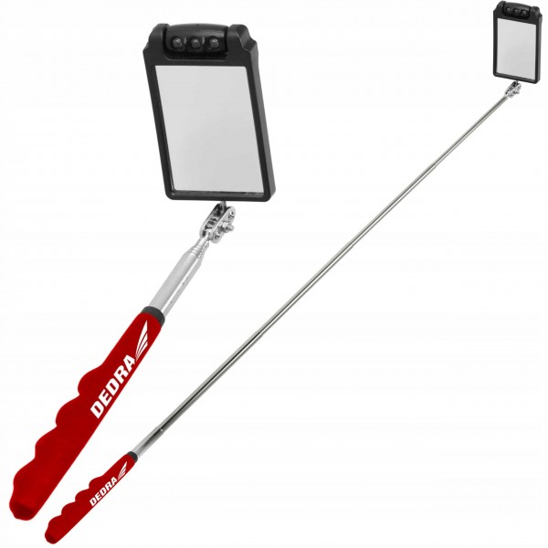DEDRA LUSTERKO INSPEKCYJNE 50x70mm LED TELESKOPOWE 320-885MM KWADRAT 06F803 DEDRA LUSTERKO INSPEKCYJNE 50x70mm LED TELESKOPOWE 320-885MM KWADRAT 06F803