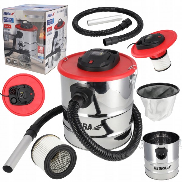 DEDRA ODKURZACZ KOMINKOWY DO POPIOŁU 1200W ZBIORNIK 20L DED6593