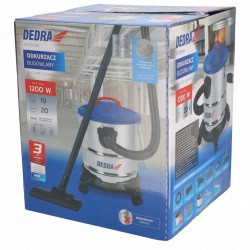 DEDRA ODKURZACZ PRZEMYSŁOWY 1200W 20L GIPS GRUZ POPIÓŁ DMUCHAWA KOMINKOWY