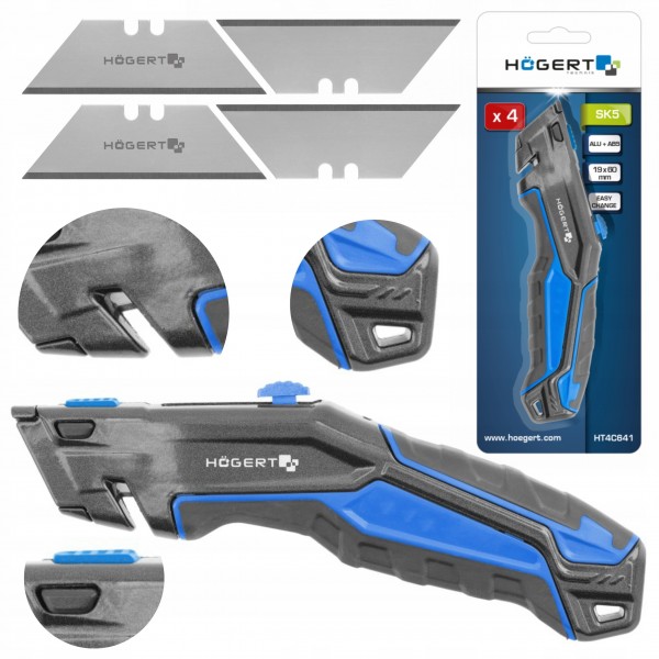 HOEGERT NÓŻ Z OSTRZEM TRAPEZOWYM 1+3 ALUMINIUM + ABS HT4C641 HOEGERT NÓŻ Z OSTRZEM TRAPEZOWYM 1+3 ALUMINIUM + ABS HT4C641