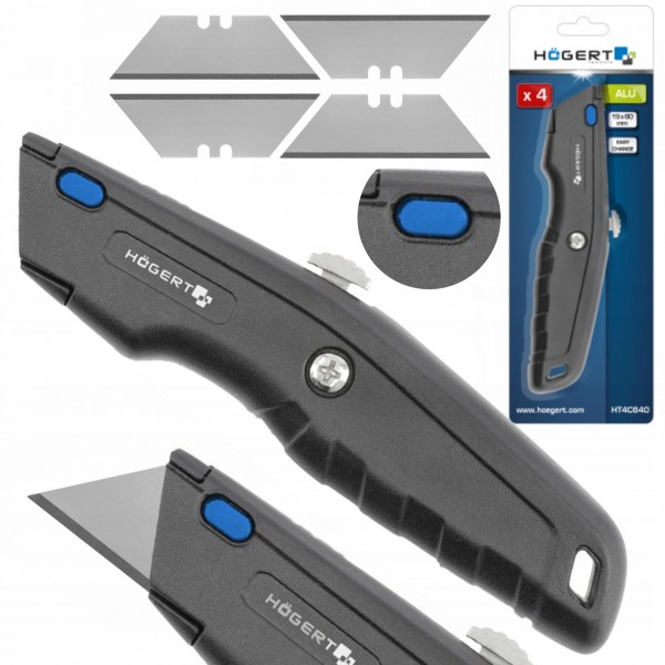 HOEGERT NÓŻ Z OSTRZEM TRAPEZOWYM 1+3 ALUMINIUM HT4C640 HOEGERT NÓŻ Z OSTRZEM TRAPEZOWYM 1+3 ALUMINIUM HT4C640