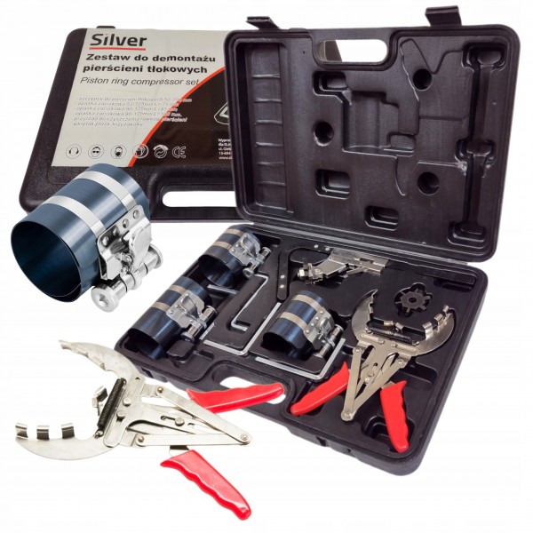 ŚCIĄGACZ SZCZYPCE PIERŚCIENI TŁOKÓW 50-100MM WALIZKA SILVER S10979 ŚCIĄGACZ SZCZYPCE PIERŚCIENI TŁOKÓW 50-100MM WALIZKA SILVER S10979