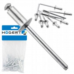 HOEGERT ZESTAW NITY 4×18mm 50 SZTUK ALUMINIUM-STAL HT2C166