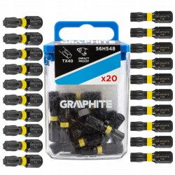 GRAPHITE ZESTAW BITÓW UDAROWYCH TX40 X 25 MM 20 SZTUK BLISTER 56H548