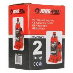 PODNOŚNIK HYDRAULICZNY SŁUPKOWY 2T BUTELKOWY LEWAREK DŹWIGNIK 2000KG 80310