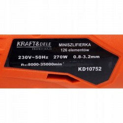 KRAFT&DELE MINI MULTI SZLIFIERKA 270W 230V PROSTA + AKCESORIA 126EL KD10752