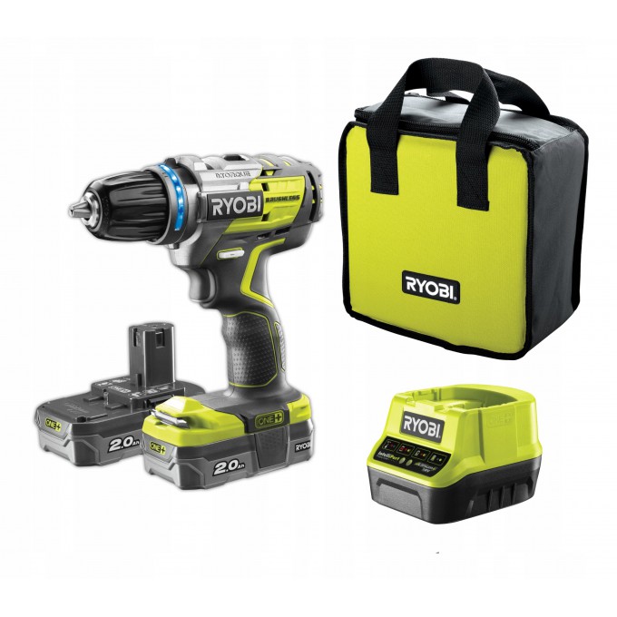 RYOBI R18DDBL-220S WKRĘTARKA UDAROWA BEZSZCZOT.
