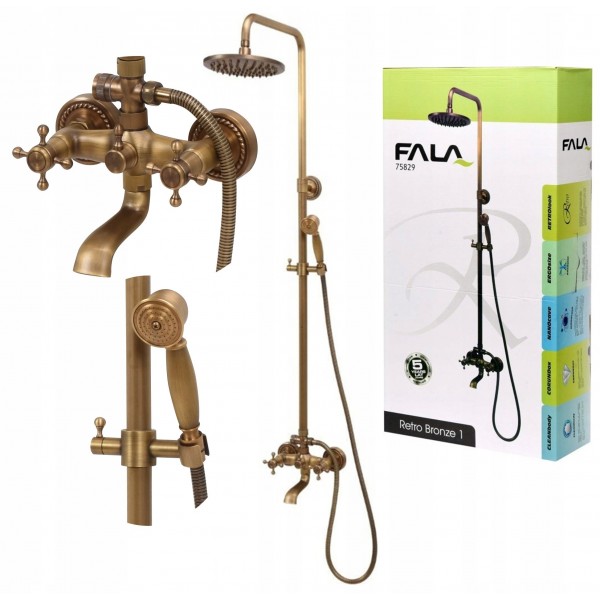 FALA 75829 BATERIA KOLUMNA PRYSZNICOWA RETRO Z DESZCZOWNICĄ FALA 75829 BATERIA KOLUMNA PRYSZNICOWA RETRO Z DESZCZOWNICĄ