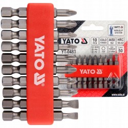 YATO ZESTAW KOŃCÓWKI WKRĘTAKOWE 50 MM MIX 10 SZT BITY GROTY 1/4" YT-0483